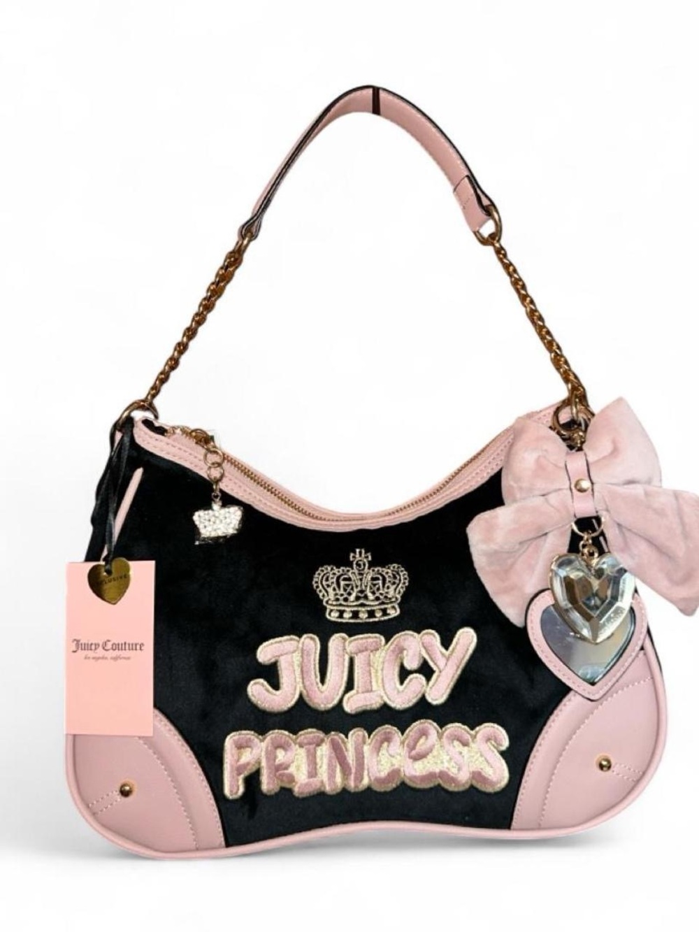 Juicy Couture “Juicy American Princess Shoulder Bag”, black/pink